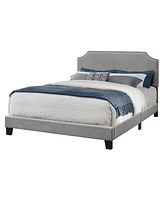 Upholstered Bed Frame with Nailhead Trim and Padded Headboard