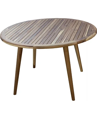 Solid Wood Rounded Outdoor Dining Table – Stylish Patio Table for Garden & Deck