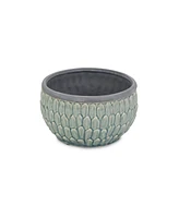 Tone-On-Tone Ceramic Round Planter – Stylish Pot for Indoor & Outdoor Plants