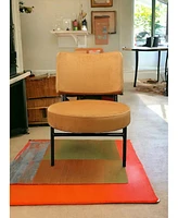 Modern Accent Chair with Rectangle and Circle Design – Unique Statement Piece