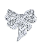 Bling Jewelry Winter Aqua Crystal Fashion Statement Brooch Pin Silver Plated