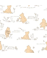 Lambs & Ivy Baby Disney Storytime Pooh 100% Cotton Fitted Crib Sheet - White