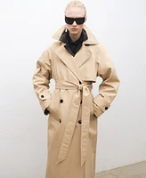 Mango Women's Long Oversized Cotton Trench Coat