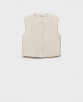 Mango Women's Tweed Buttons Vest