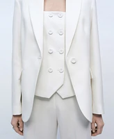 Mango Women's Double-Breasted Suit Vest Jacket