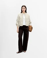 Mango Women's Floral Embroidered Padded Jacket