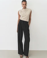 Mango Women's Lyocell Straight Suit Pants