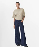 Mango Women's Low-Rise Wide Leg Jeans