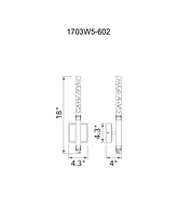 Cwi Lighting 4.3" Metal Dragonswatch Integrated Led Wall Light