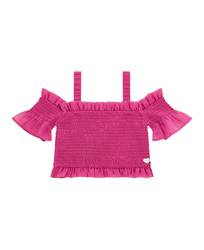 Guess Big Girls Chiffon Off-The-Shoulder Top