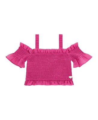 Guess Big Girls Chiffon Off-The-Shoulder Top
