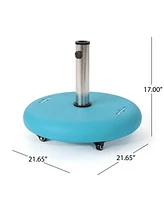 Teal Concrete Umbrella Base - Patio Table or Standalone