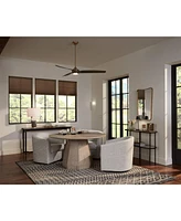 60" La Jolla Surf Modern Indoor Ceiling Fan 3 Blade Led Light Remote Control Soft Brass Finish Gray Oak Finish Blades Bedroom Living Room Kitchen Dini