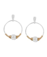 Robert Lee Morris Soho Two-Tone Bead Wire Wrapped Gypsy Hoop Earrings