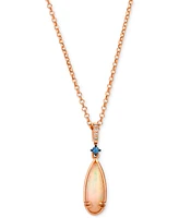 Le Vian Neopolitan Opal (1 ct. t.w.), Blueberry Sapphire & Nude Diamond Pendant Necklace in 14k Rose Gold, 19"