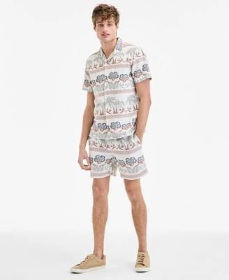 Sun Stone Mens Ace Printed Camp Shirt Drawstring Shorts Exclusively At Macys