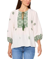Vince Camuto Women's Tie-Neck 3/4-Sleeve Top