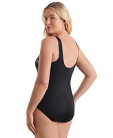 Shape Solver Sport by Mimi Flamingo Women's Linked Up High-Neck Swimsuit