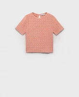 Mango Women's Tweed Short Sleeve Sweater