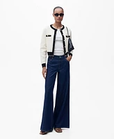 Mango Women's Double Trim Knit Cardigan
