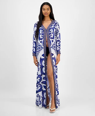 Annia Louisa Women's Santorini Printed Kimono Caftan