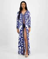 Annia Louisa Women's Santorini Printed Kimono Caftan