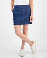 Style & Co Petite Chambray Zig-Zag Mini Skirt, Exclusively at Macy's