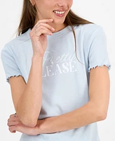 Rebellious One Juniors' Pretty Please Lettuce-Edge T-Shirt