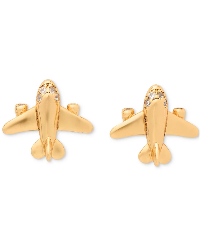 kate spade new york Gold-Tone Out of Office Airplane Stud Earrings