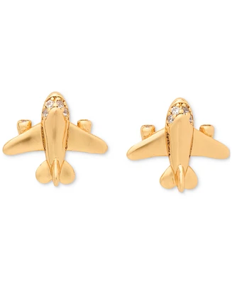 kate spade new york Gold-Tone Out of Office Airplane Stud Earrings