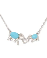 kate spade new york Silver-Tone Mama Elephant Stone Pendant Necklace, 16" + 3" extender