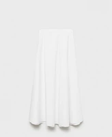 Mango Women's Long Flared Slit Skirt
