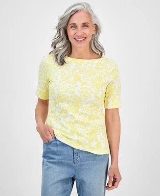 Style & Co Plus Printed Crewneck Top