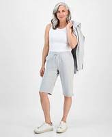 Style & Co Petite Mid Rise Drawstring-Waist Knit Shorts, Exclusively at Macy's