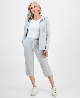 Style & Co Petite Mid Rise Drawstring-Waist Knit Capri Pants, Exclusively at Macy's