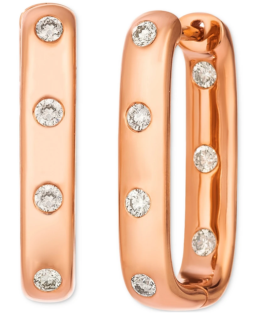Le VianNude Diamond Oval Hoop Earrings (3/8 ct. t.w.) in 14k Rose Gold