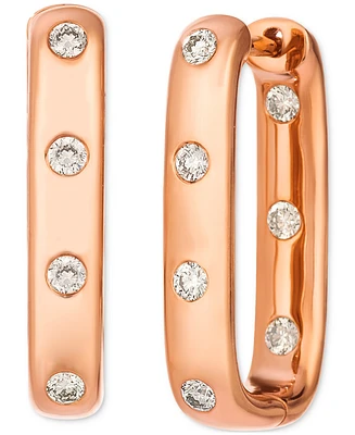 Le VianNude Diamond Oval Hoop Earrings (3/8 ct. t.w.) in 14k Rose Gold
