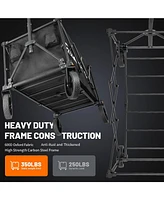 EchoSmile Heavy Duty 350 Lbs Capacity Collapsible Wagon, Outdoor Folding Camping Wagons, Grocery Portable Utility Cart, Adjustable Rolling Carts, All