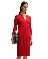Boss by Hugo Women's Cropped Sleeve V-Neck Dress