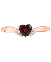 Lali Jewels Garnet (1/2 ct. t.w.) & Diamond (1/20 ct. t.w.) Ring in 14k Rose Gold