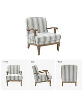 Rinaldo Farmhouse Armchair with Solid Wood Armrests
