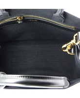 Pre-Owned Versace Small Logo Convertible Tote Studded Canvas