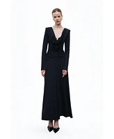 Nocturne Women's Padded Accessory Detailed Maxi Dress