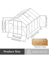 Gain Height 8x10 Ft Aluminum Polycarbonate Greenhouse - All Season