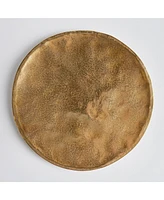 16.75" Veda Decorative Cast Aluminum Round Tabletop Centerpiece Tray