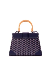 Pre-Owned Goyard Mm Saigon Top Handle Bag Coated Canvas with Leather