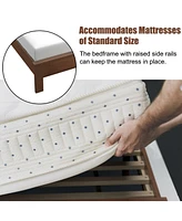 Full Size Platform Slat Bed Frame with High Headboard