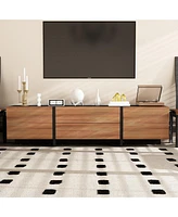Tv stand with 2 doors and 2 drawers, media console with legs, wooden entertainment center