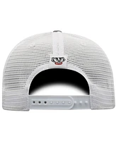 Top of the World Men's Gray/White Wisconsin Badgers Victory Baseline Trucker Adjustable Hat