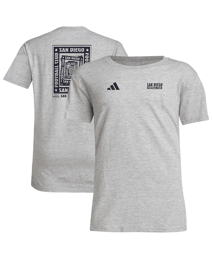Adidas Big Boys and Girls Gray San Diego Fc Local Wrap T-Shirt